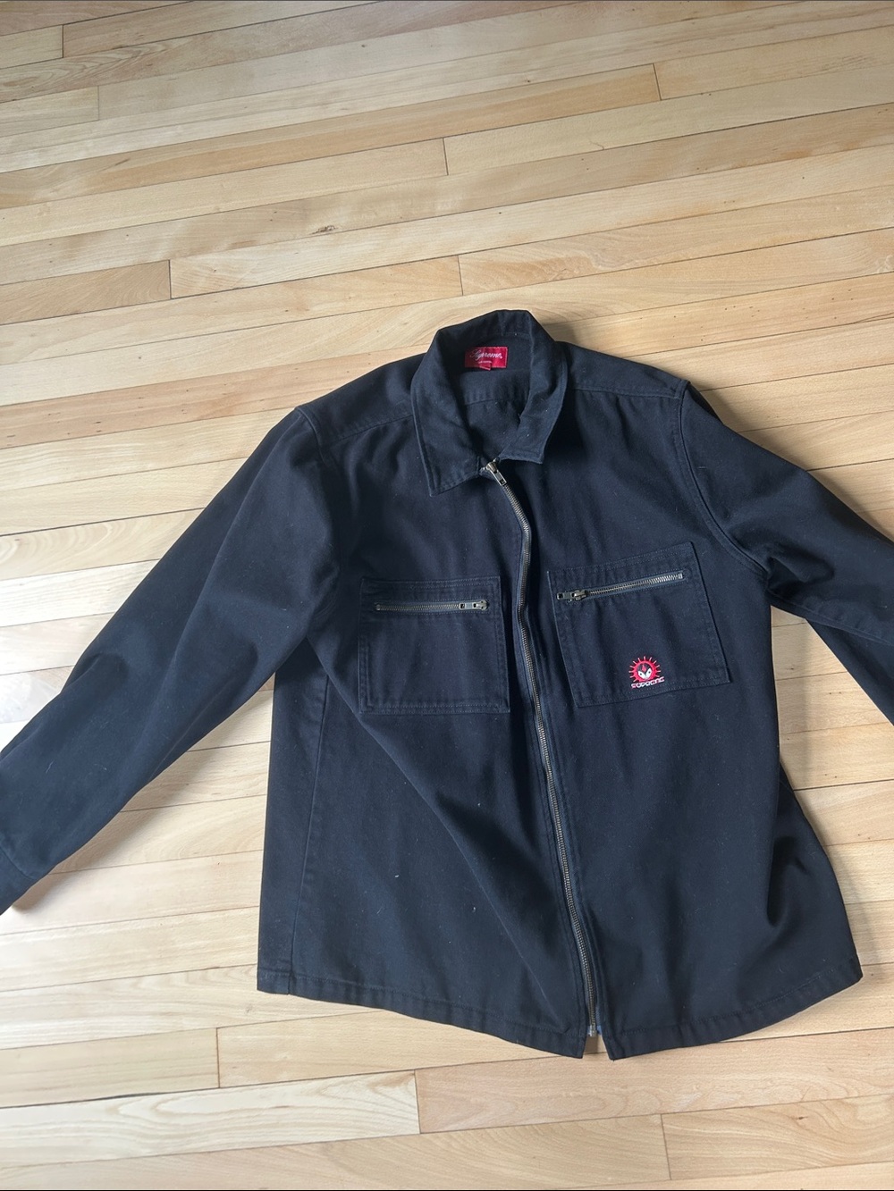Supreme Black Zip-Front Shirt Jacket